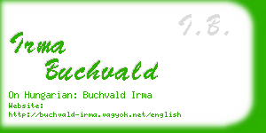 irma buchvald business card